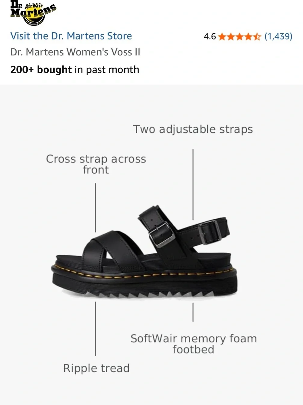 NEW in Box Dr Martens women’s Voss II sandal size 7 - Picture 8 of 12